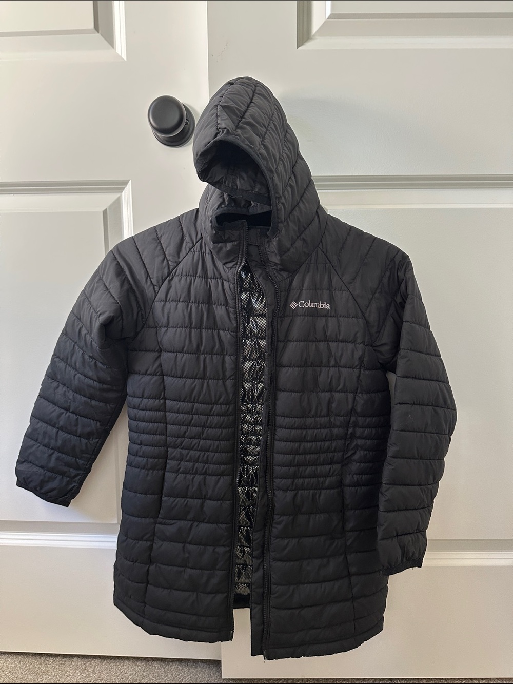 Columbia Kids Black Hooded Quilted Puffer Coat